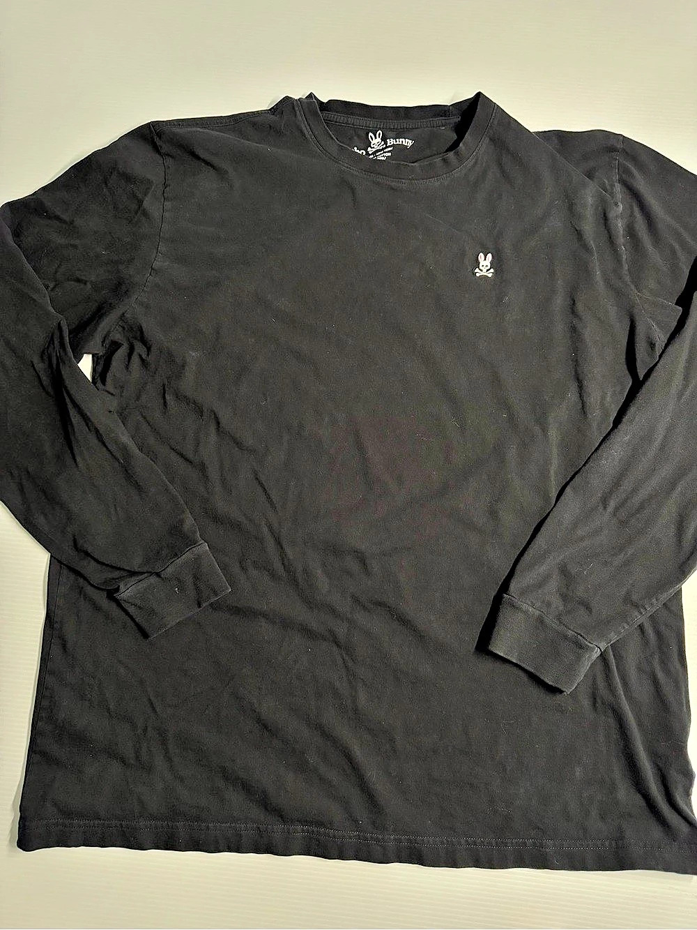 Psycho Bunny Long Sleeve Crew Neck T-Shirt Black Long Sleeve Tee